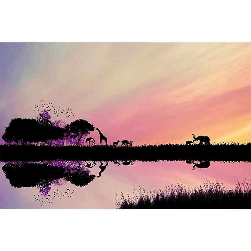 Modernes Wildlife-Wandbild für das Wohnzimmer, große Wandkunst Pastellfarben Clearhalo