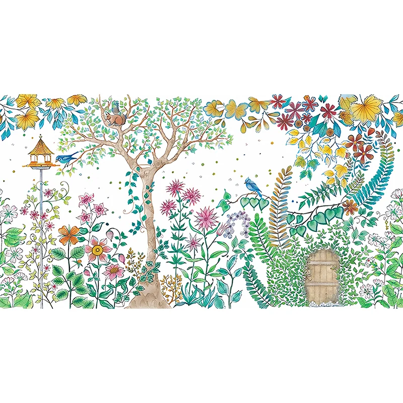 Mondnacht-Blumensträucher-Wandbild für Kinder, wasserfest, individuell bedruckt Clearhalo