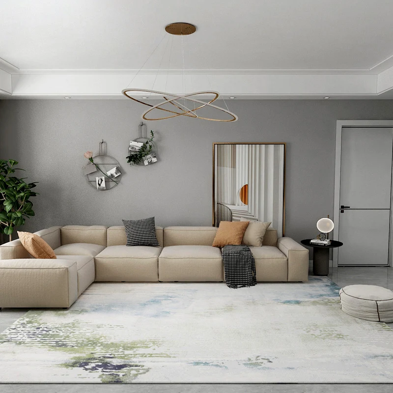 Multi-Color Abstract Print Rug Polyster Chinese Area Rug Pet Friendly Anti-Slip Backing Carpet Living Room Clearhalo