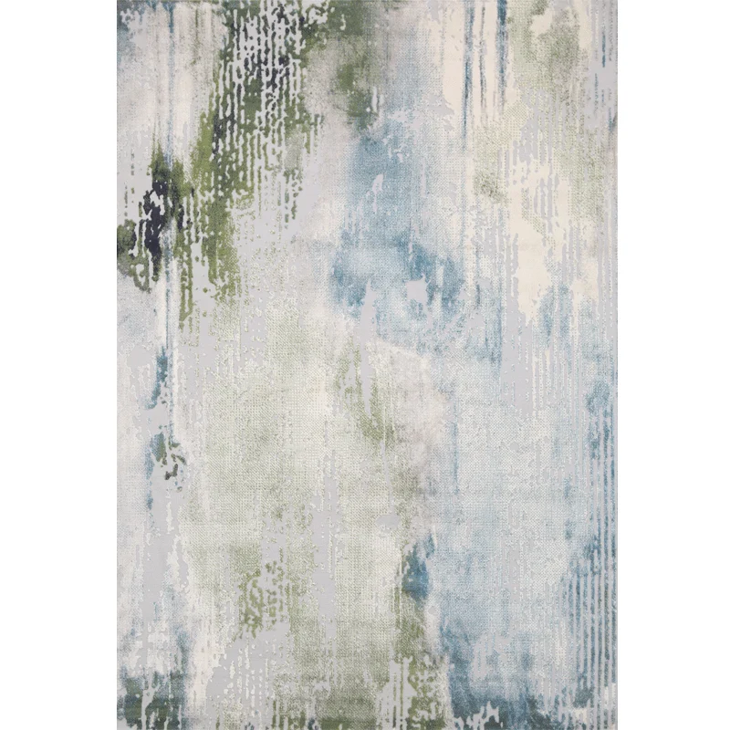 Multi-Color Abstract Print Rug Polyster Chinese Area Rug Pet Friendly Anti-Slip Backing Carpet Living Room Clearhalo