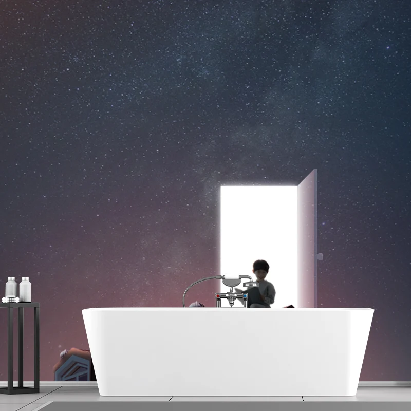 Mystischer Junge liest Wandtapete für Schlafzimmer, Zeitreise-Wanddekoration, individueller Druck Clearhalo