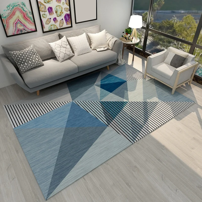 Neuartiger Patchwork-Teppich mit geometrischem Muster, mehrfarbiger moderner Teppich, rutschfester Teppich aus Polypropyle...