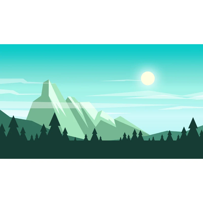 Nordic Sunshine on Mountain Wandverkleidung Aqua Pipe-Forest für das Wohnzimmer Clearhalo