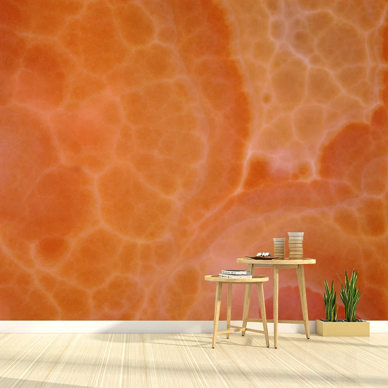 Orangefarbener Wandaufkleber mit Faux-Finish, schmutzabweisender Wandbelag für die Heimdekoration Clearhalo