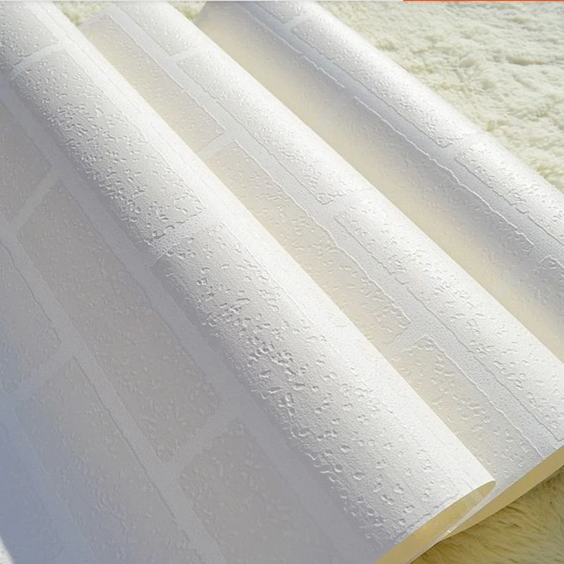 Ordentliche Tapetenrolle mit Ziegeleffekt weißem PVC-Wanddekor, schmutzabweisend, 33' x 20,5" Clearhalo