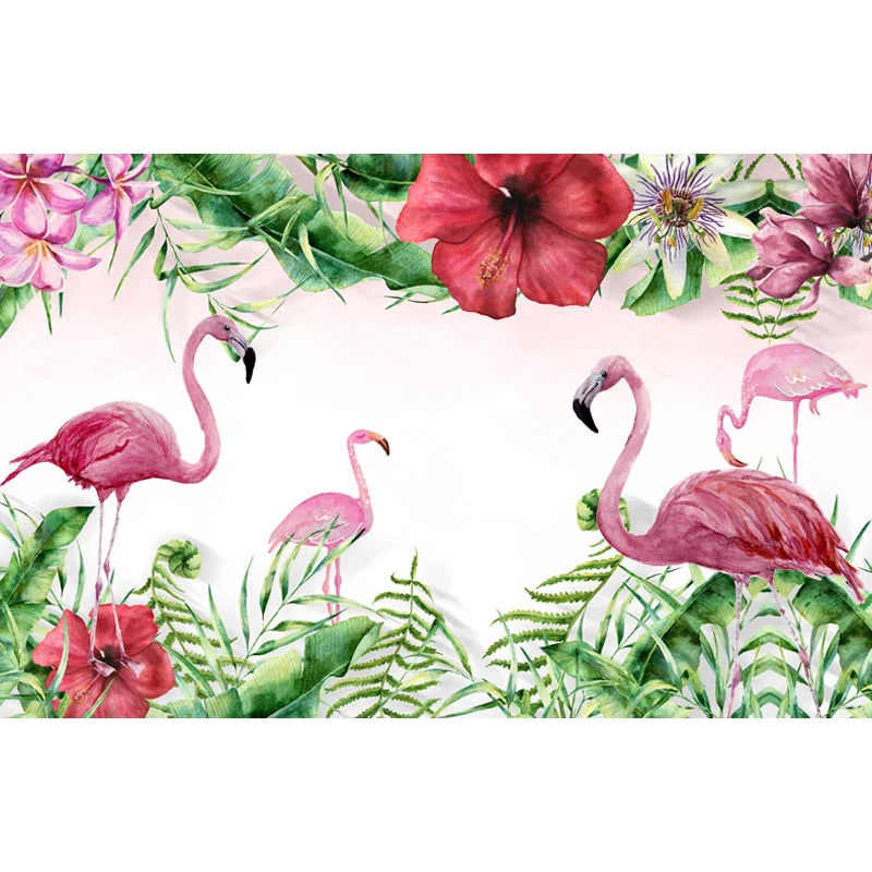 Pastellfarbene Flamingos-Wandbild, feuchtigkeitsbeständige tropische Badezimmer-Wandverkleidung Clearhalo