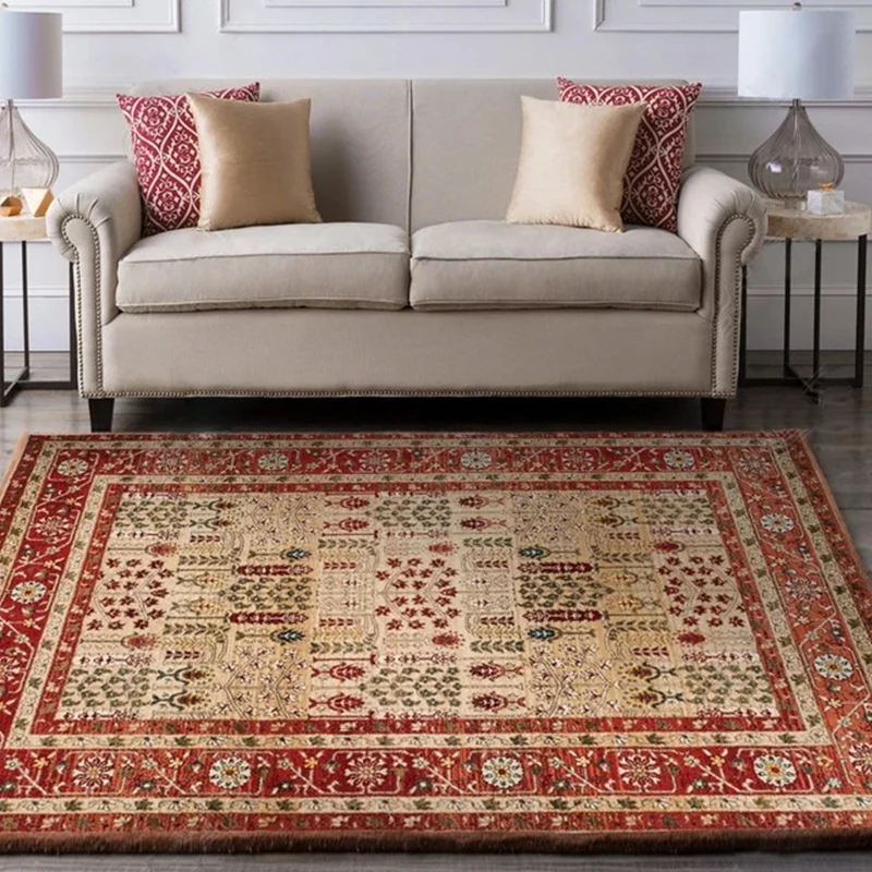 Persischer Wohnzimmerteppich, mehrfarbiger geometrischer Teppich, Polyester, haustierfreundlich, schmutzabweisend, rutschf...