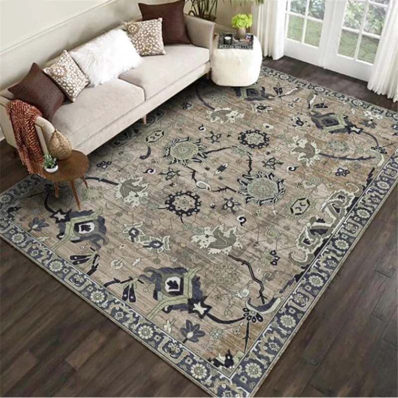 Persischer Wohnzimmerteppich, mehrfarbiger geometrischer Teppich, Polyester, haustierfreundlich, schmutzabweisend, rutschf...
