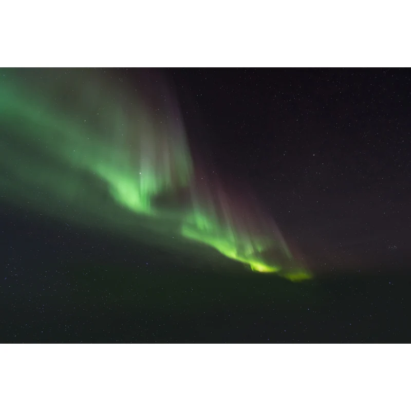 Polarlicht-Druck-Wandbild, zeitgenössische Vlies-Wanddekoration Grün auf Schwarz Clearhalo