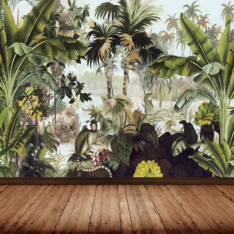 Üppige Bäume und Blätter Wandtattoo für Esszimmer Waldlandschaft Wandkunst, personalisiert Clearhalo