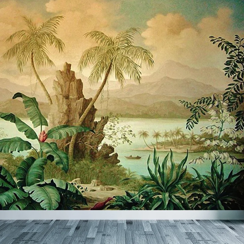 Üppige Bäume und Blätter Wandtattoo für Esszimmer Waldlandschaft Wandkunst, personalisiert Clearhalo