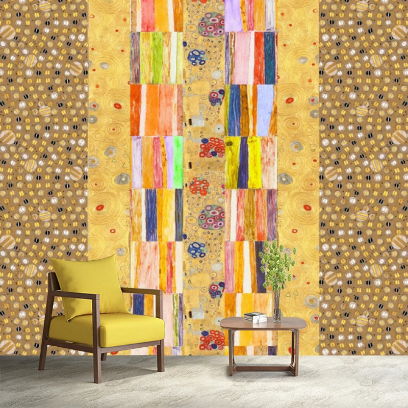 Quadratische und Perlen-Wandverkleidung im Art-Deco-Stil, fleckenabweisende Wohnzimmer-Wandverkleidung Gelb, nach Maß Clea...