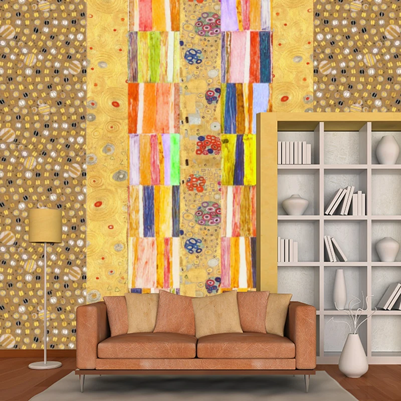 Quadratische und Perlen-Wandverkleidung im Art-Deco-Stil, fleckenabweisende Wohnzimmer-Wandverkleidung Gelb, nach Maß Clea...
