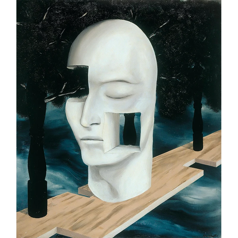 Rene Magritte Kopf Zeichnung Wandbilder Surreale wasserfeste Home Gallery Wandkunst, nach Maß gefertigt Clearhalo