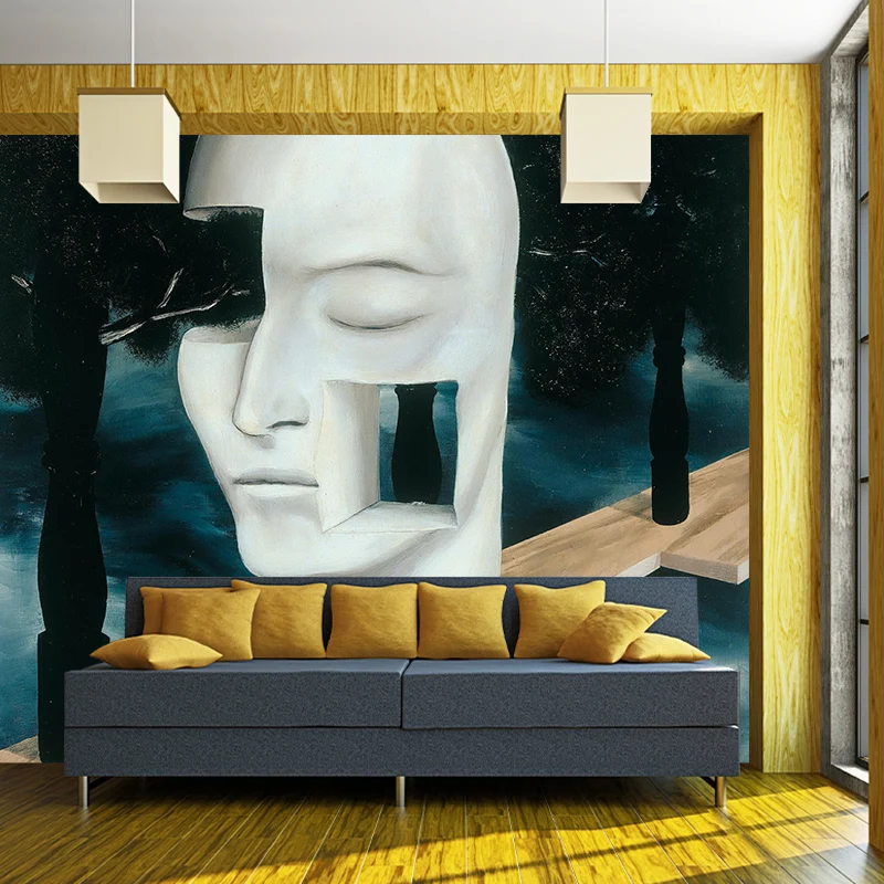 Rene Magritte Kopf Zeichnung Wandbilder Surreale wasserfeste Home Gallery Wandkunst, nach Maß gefertigt Clearhalo