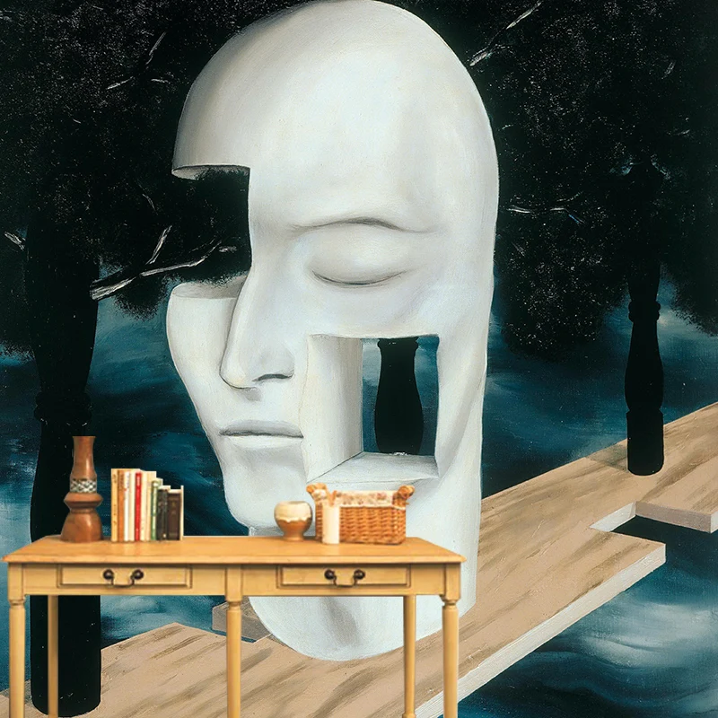 Rene Magritte Kopf Zeichnung Wandbilder Surreale wasserfeste Home Gallery Wandkunst, nach Maß gefertigt Clearhalo