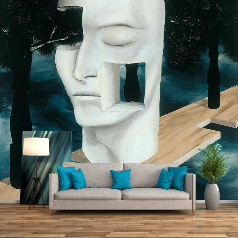 Rene Magritte Kopf Zeichnung Wandbilder Surreale wasserfeste Home Gallery Wandkunst, nach Maß gefertigt Clearhalo