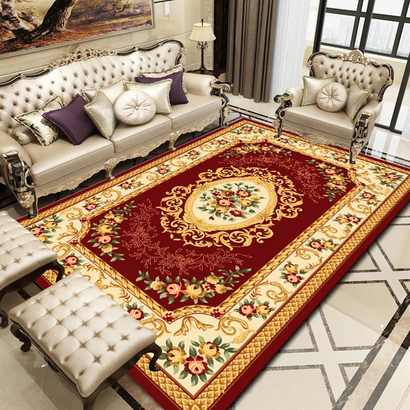 Retro-Teppich mit Blumenmuster, mehrfarbig, Synthetik, rutschfeste Unterseite, maschinenwaschbar, Innenteppich für Wohnzim...