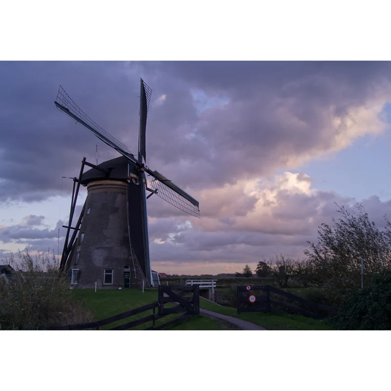 Riesiges Windmühlen- und Himmelswandbild für Schlafzimmer, Naturszenen-Wandkunst Pastellfarben, schmutzabweisend Clearhalo