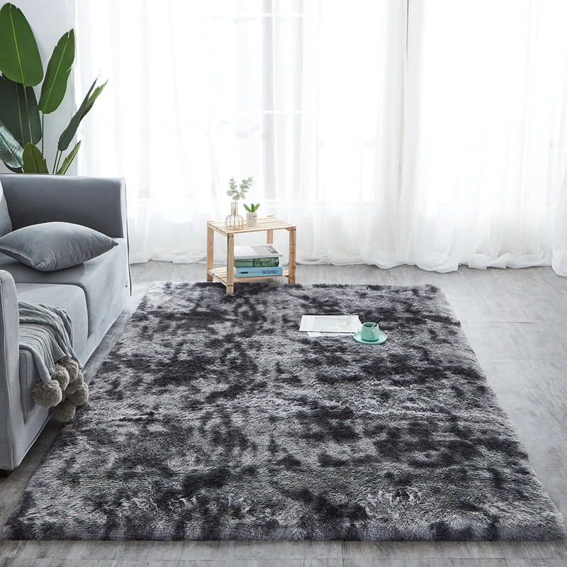 Rosa und grauer Schlafzimmerteppich, lässiger Teppich mit Ikat-Muster, schmutzabweisender, rutschfester Teppich aus Polyes...
