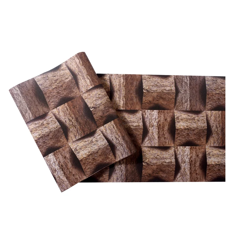 Sandgelbe 20,5" B x 31' L wasserbeständige 3D-Holzimitat-Vinyltapete Clearhalo