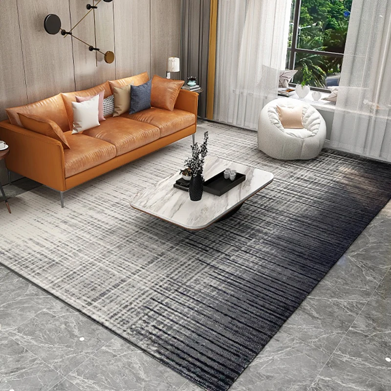 Scandianvian Wohnzimmer-Teppich, mehrfarbig, geografisch bedruckter Flächenteppich, Synthetik, rutschfeste Rückseite, schm...