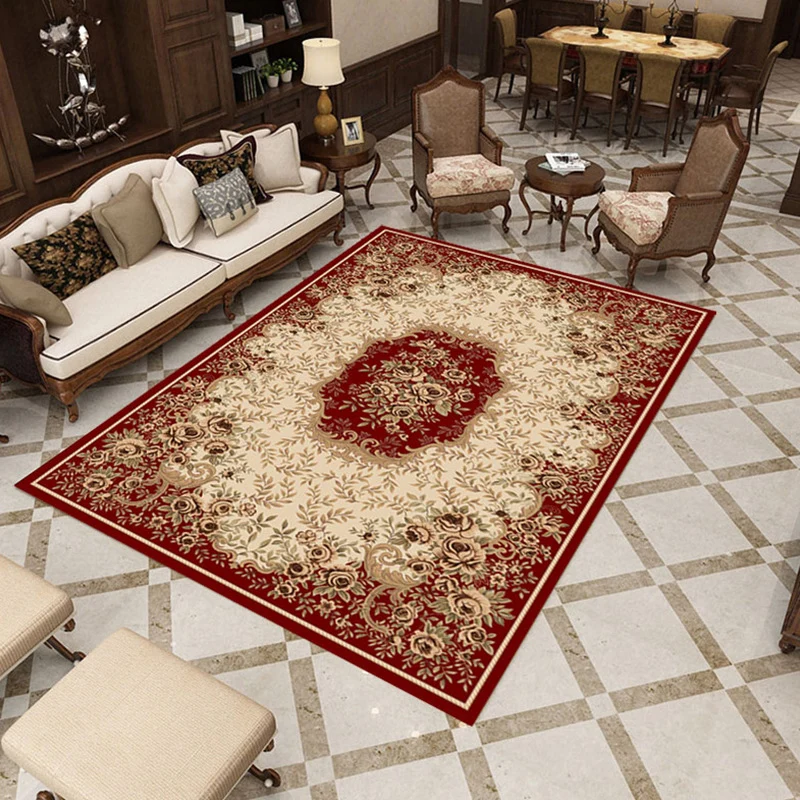 Schöner mehrfarbiger Jacquard-Teppich aus Polypropylen, traditioneller Teppich, schmutzabweisend, waschbar, rutschfester T...