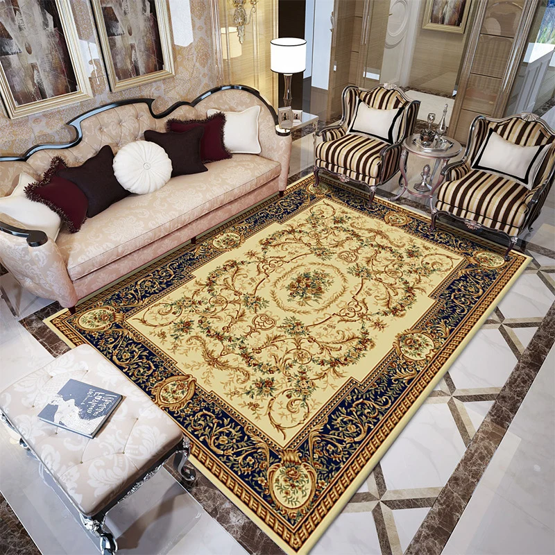 Schöner mehrfarbiger Jacquard-Teppich aus Polypropylen, traditioneller Teppich, schmutzabweisend, waschbar, rutschfester T...