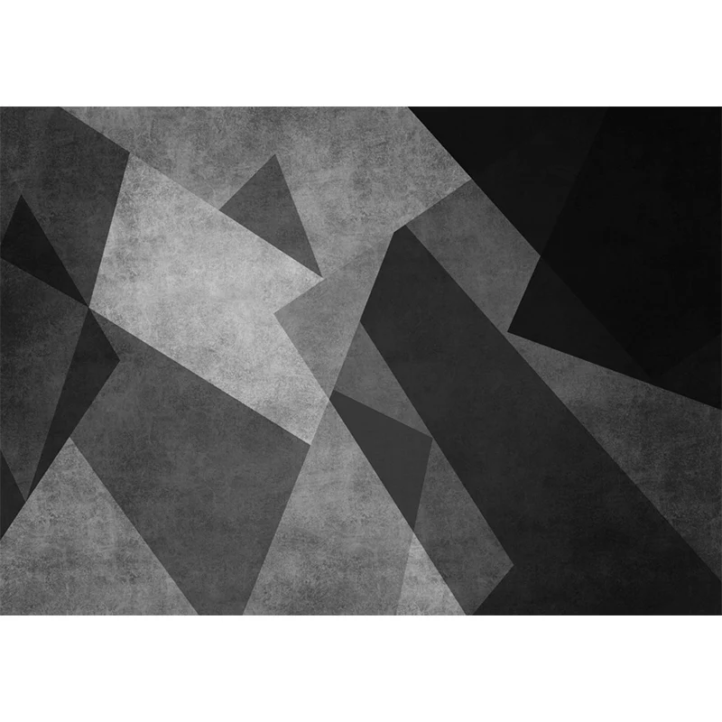 Schwarz-graue modernistische Wandtapete mit ganzem geometrischen Muster, Wandkunst für Schlafzimmer Clearhalo