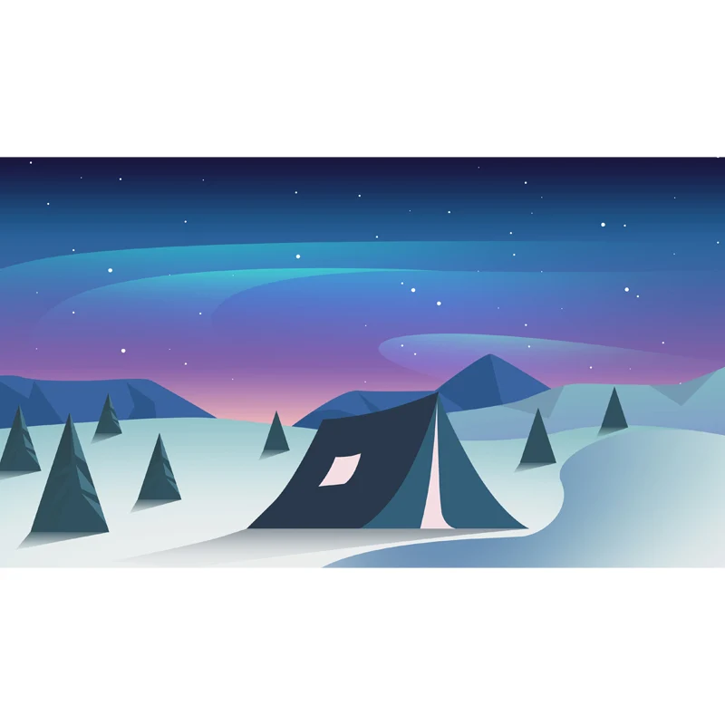 Skandinavische Wilds Aurora Wandaufkleber, blaue Schlafzimmer-Wandkunst, individuelle Größe erhältlich Clearhalo