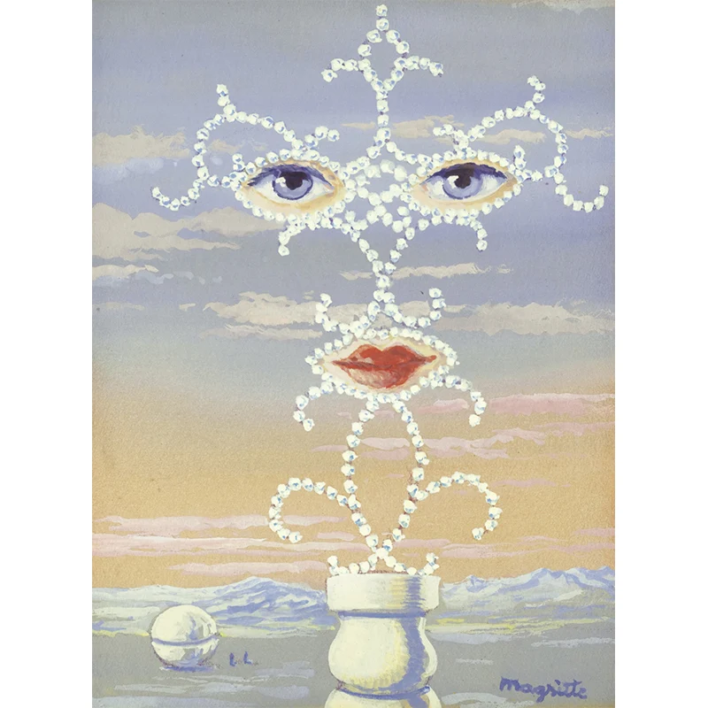 Surreale Wandpapier-Wandbilder Originalgröße, Pastellfarben, Rene Magritte Sheherazade-Gemälde, Wanddekoration, individuel...