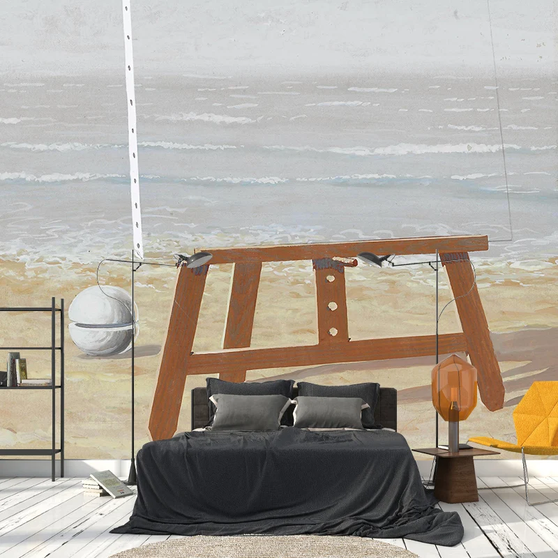 Surrealer Wandaufkleber „ Fair Captive“ grau-gelber Wohnzimmer-Wandverkleidung, individuell bedruckt Clearhalo