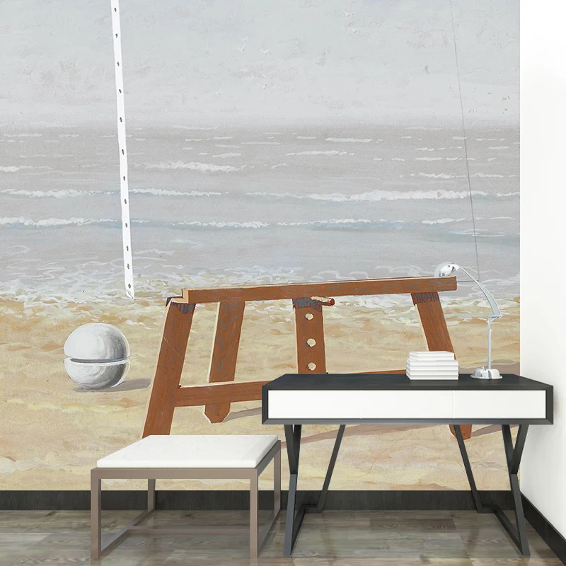 Surrealer Wandaufkleber „ Fair Captive“ grau-gelber Wohnzimmer-Wandverkleidung, individuell bedruckt Clearhalo