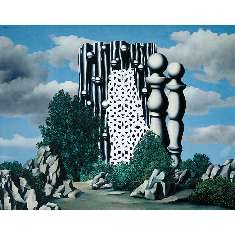 Surrealistische Bau-Tapeten-Wandbilder Grau-Blau, feuchtigkeitsbeständige Wandkunst für Zuhause Clearhalo