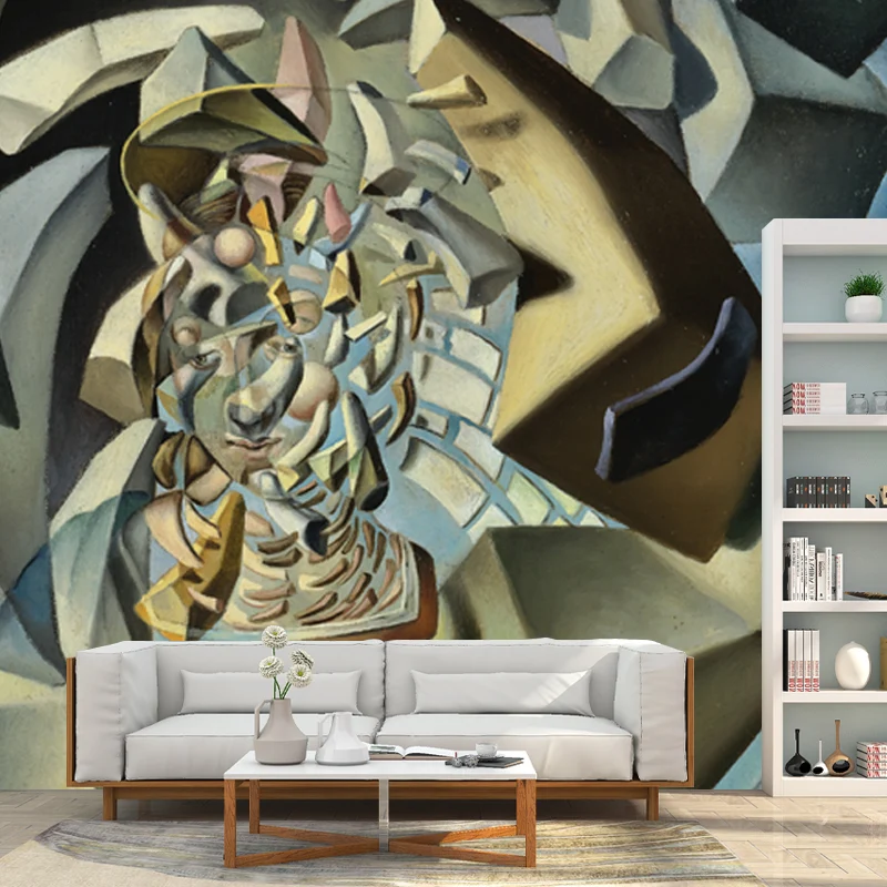 Surrealistisches mikrophysikalisches Madonna-Wandbild für Wohnzimmer, Wandkunst Sondergröße Marineblau Clearhalo