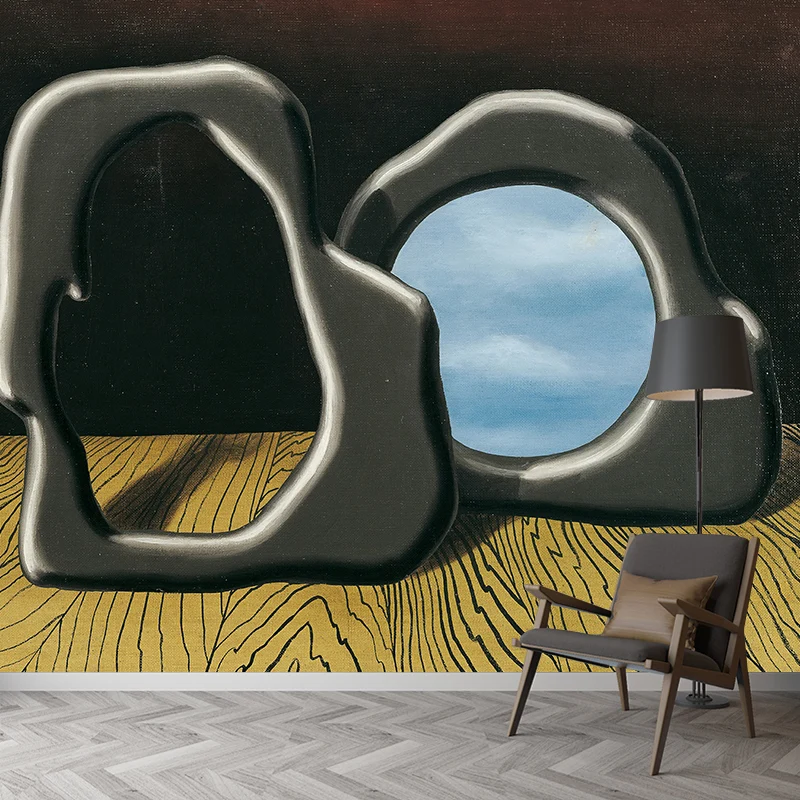 Surrealistisches Wandgemälde „Light Breaker“ Gelb-Blau, wasserabweisende Wandkunst für Ihr Zuhause Clearhalo