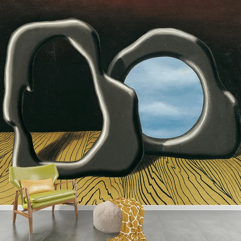 Surrealistisches Wandgemälde „Light Breaker“ Gelb-Blau, wasserabweisende Wandkunst für Ihr Zuhause Clearhalo