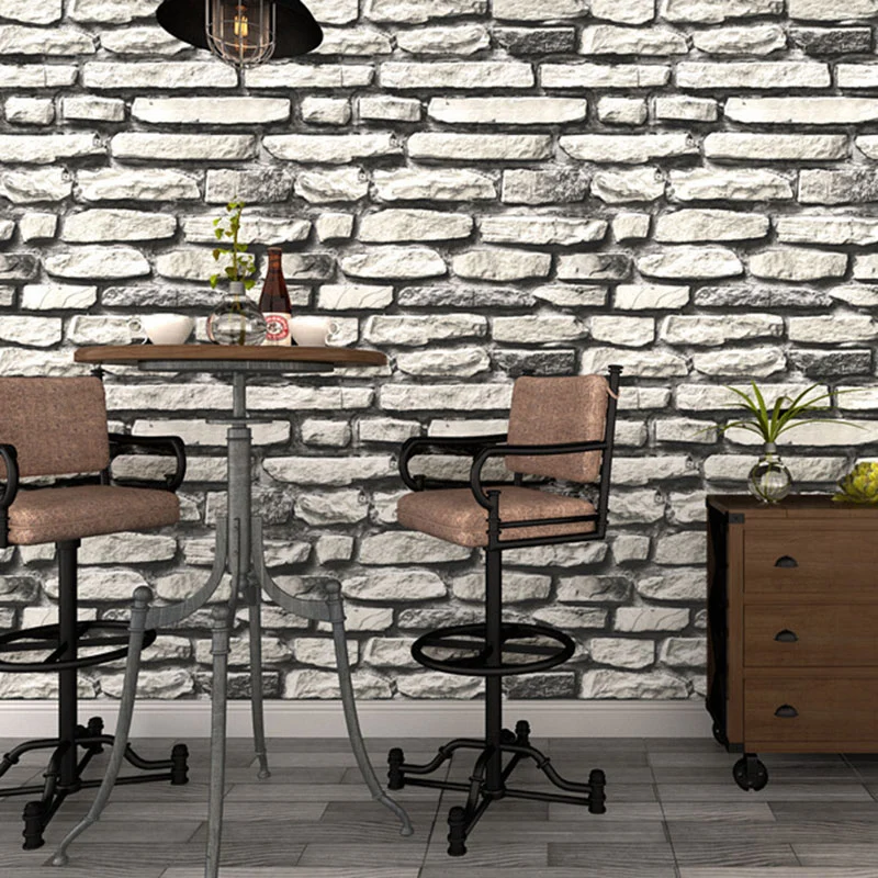 Tapetenrolle Steinoptik für Bars oder Cafés, nicht beklebte Wandkunst, 33' L x 20,5" B Clearhalo