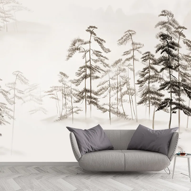 Tapetenwandbilder mit grauen Kiefern, feuchtigkeitsbeständig, modernistische Schlafzimmer-Wanddekoration Clearhalo