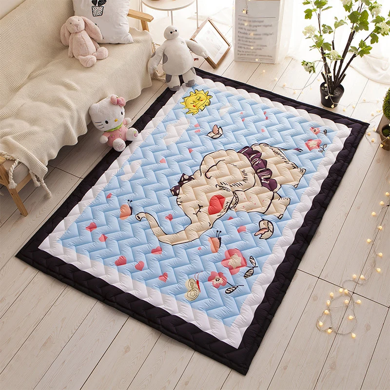 Teppich für Mädchenzimmer mit Cartoon-Motiv, mehrfarbig, Tiermuster, Chevron-Quilt-Teppich, Polypropylen 21078423. Teppich...