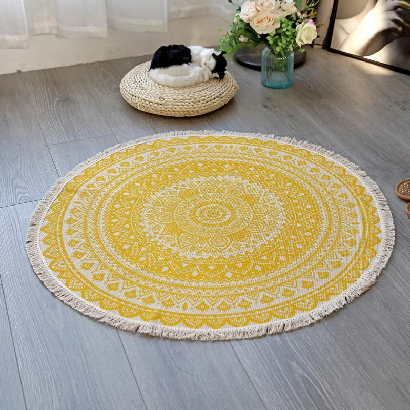 Teppich mit Blumenmuster, marokkanischer Flachsteppich, haustierfreundlich, waschbar, rutschfest, für Wohnzimmer Clearhalo