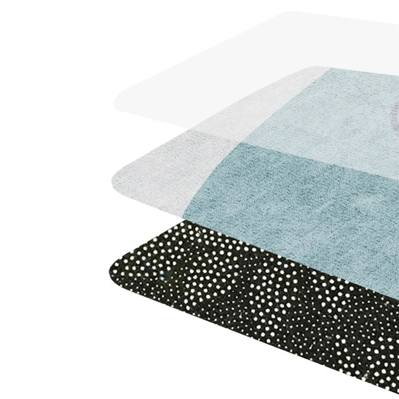 Trendiger mehrfarbiger nordischer Teppich aus Polyester mit abstrakter Geometrie, haustierfreundlich, rutschfeste Rückseit...