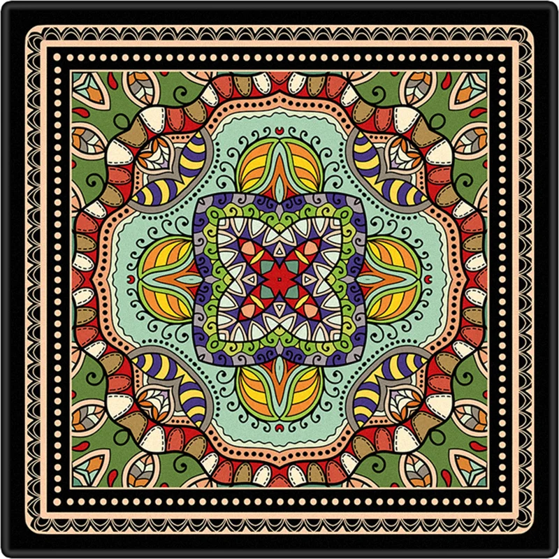 Trendiger symmetrischer Teppich mit Blumenmuster, mehrfarbiger Teppich im marokkanischen Stil, synthetischer Teppich für d...