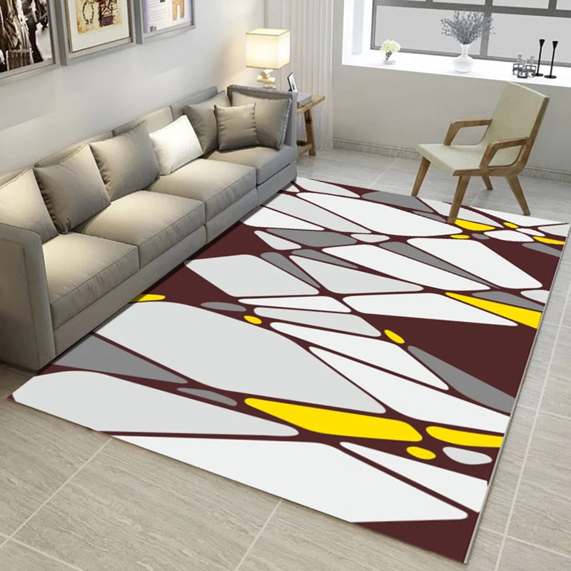 Umweltfreundlicher, moderner Teppich, mehrfarbiger geometrischer Teppich, haustierfreundlicher, rutschfester, maschinenwas...