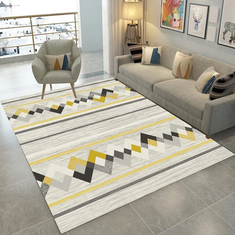 Umweltfreundlicher, moderner Teppich, mehrfarbiger geometrischer Teppich, haustierfreundlicher, rutschfester, maschinenwas...