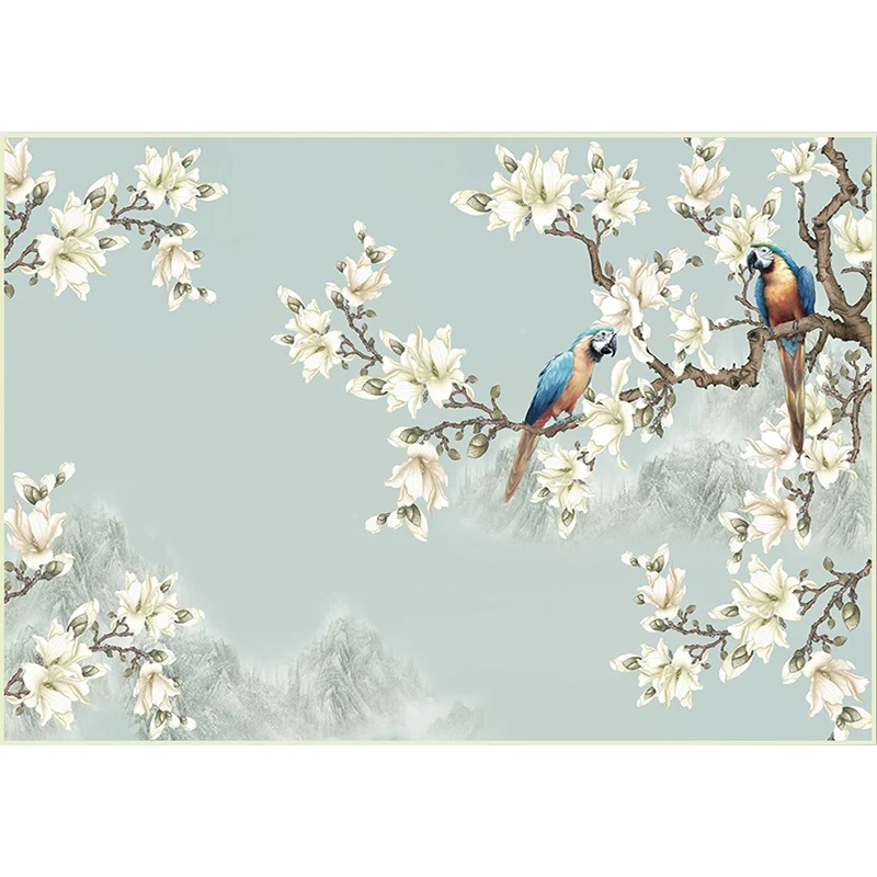 Vintage-Teppich mit Blumenmuster und Vogel, hellgrüner Polyester-Teppich, maschinenwaschbarer, rutschfester Teppich für Sc...