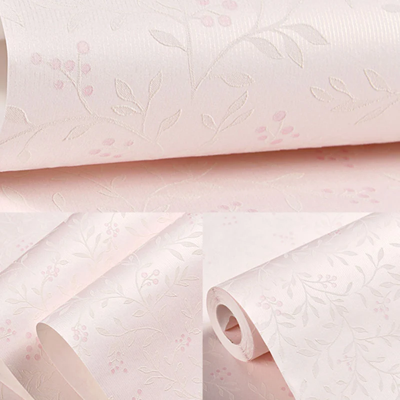 Vliesstoff-Tapetenrolle mit 20,5" B x 31' L Wanddekoration, frische, nicht beklebte, dichte Blumenmuster-Tapetenrolle Clea...