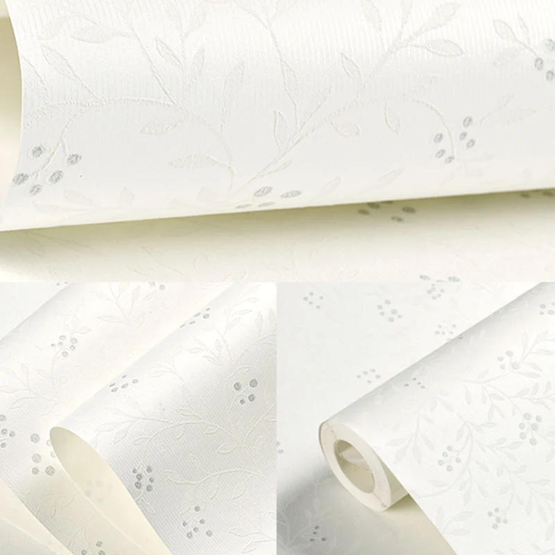 Vliesstoff-Tapetenrolle mit 20,5" B x 31' L Wanddekoration, frische, nicht beklebte, dichte Blumenmuster-Tapetenrolle Clea...