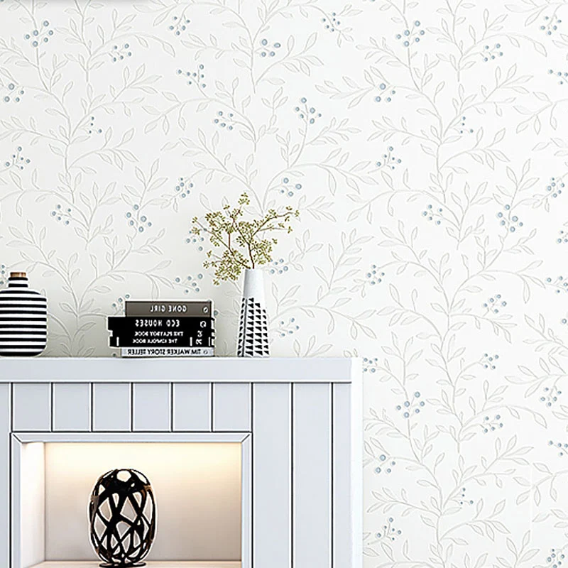 Vliesstoff-Tapetenrolle mit 20,5" B x 31' L Wanddekoration, frische, nicht beklebte, dichte Blumenmuster-Tapetenrolle Clea...