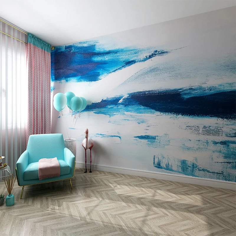 Vlies-Wandbilder voller Größe, inspirierende Meereswellen-Wandkunst Blau und Weiß, nach Maß Clearhalo